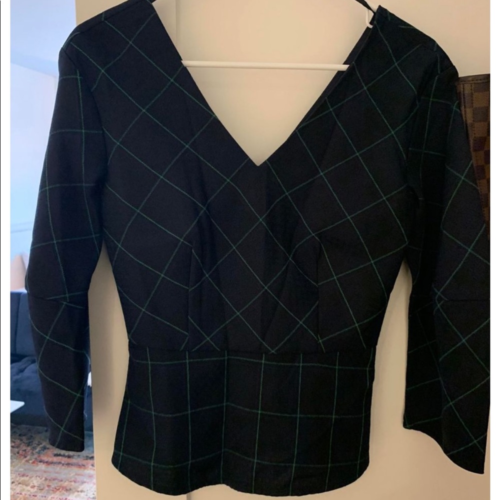 Balloon sleeve peplum top - Picture 3 of 6